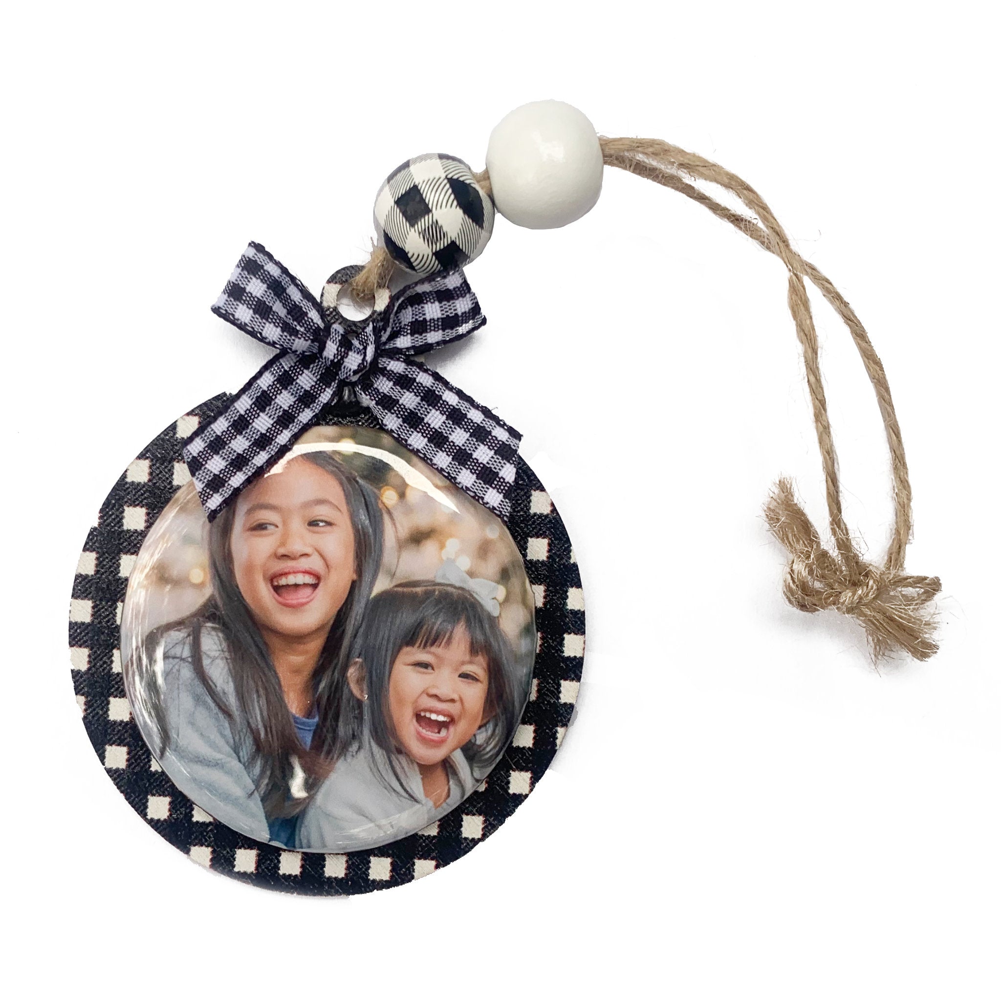 Personalized Photo Christmas Ornament (Wood-Backed)