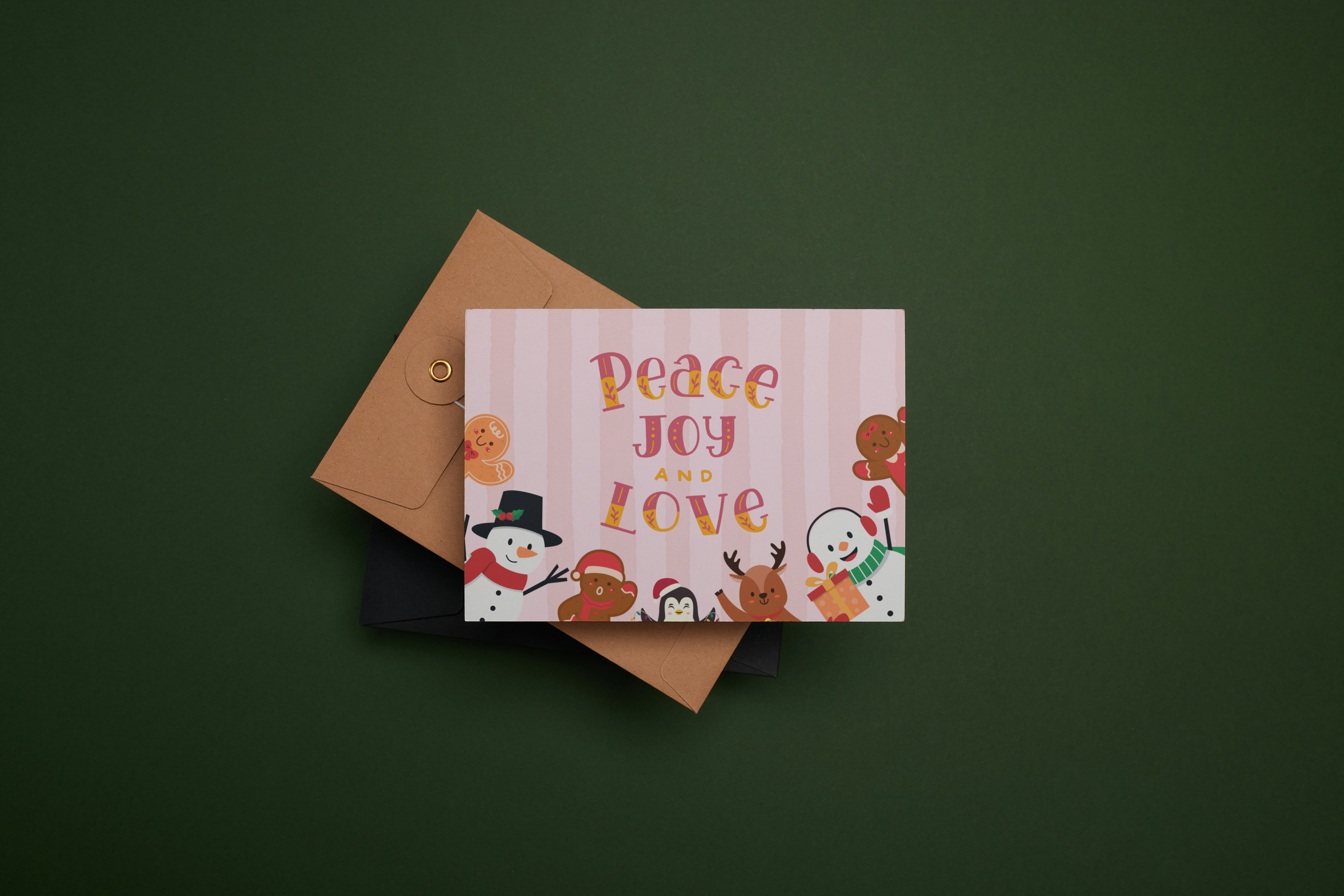 "Peace, Love, and Joy" Christmas Card