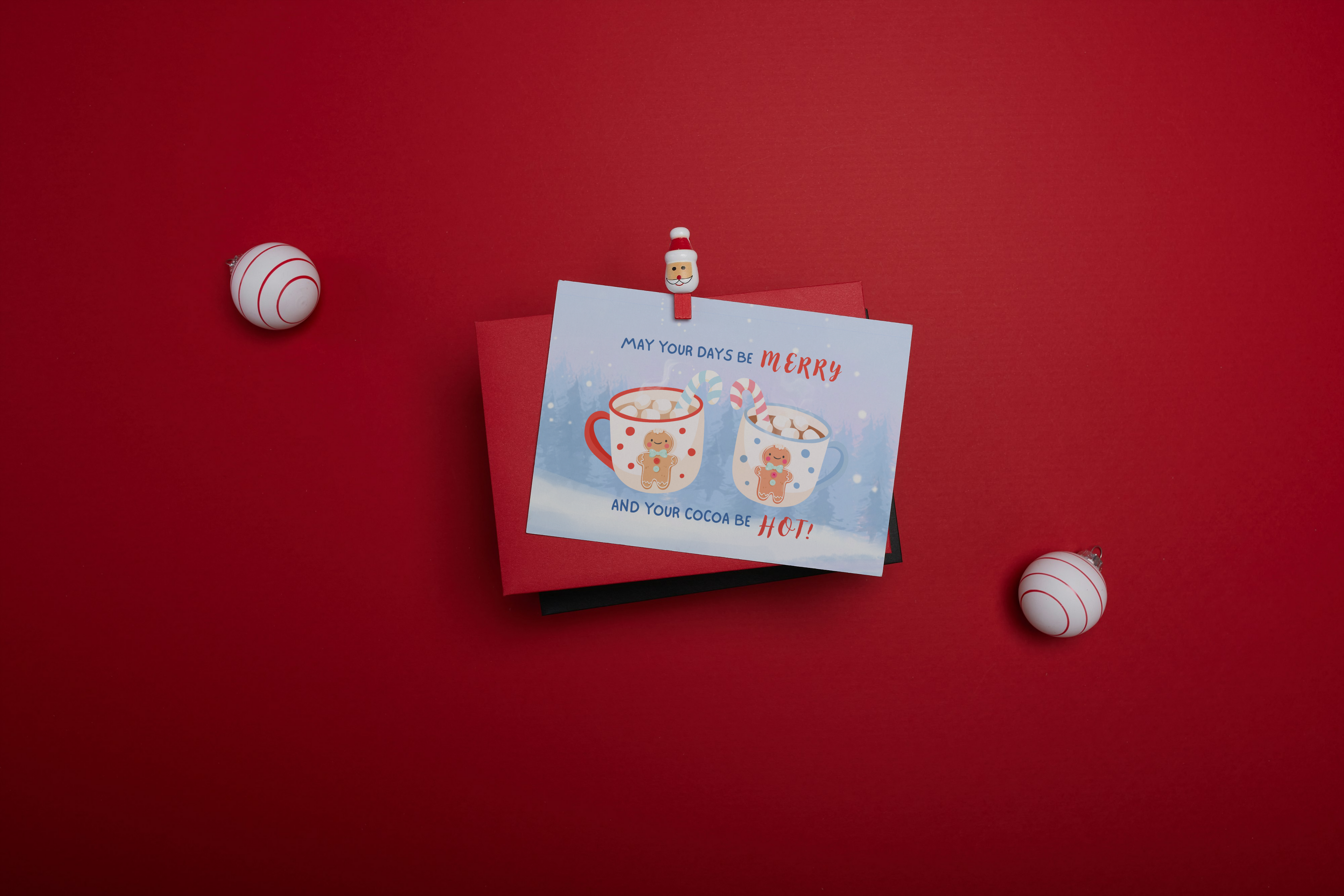 "May your cocoa be hot" Christmas Card